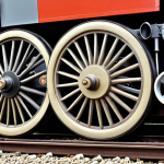 **

Prompt:  Close-up of various railway components (wheels, signals, etc.) displayed at a railway event. Focus on details of materials (steel, aluminum), showcasing quality and craftsmanship.  Crowd in background, sense of excitement and discovery. #railwayparts #train #event

**