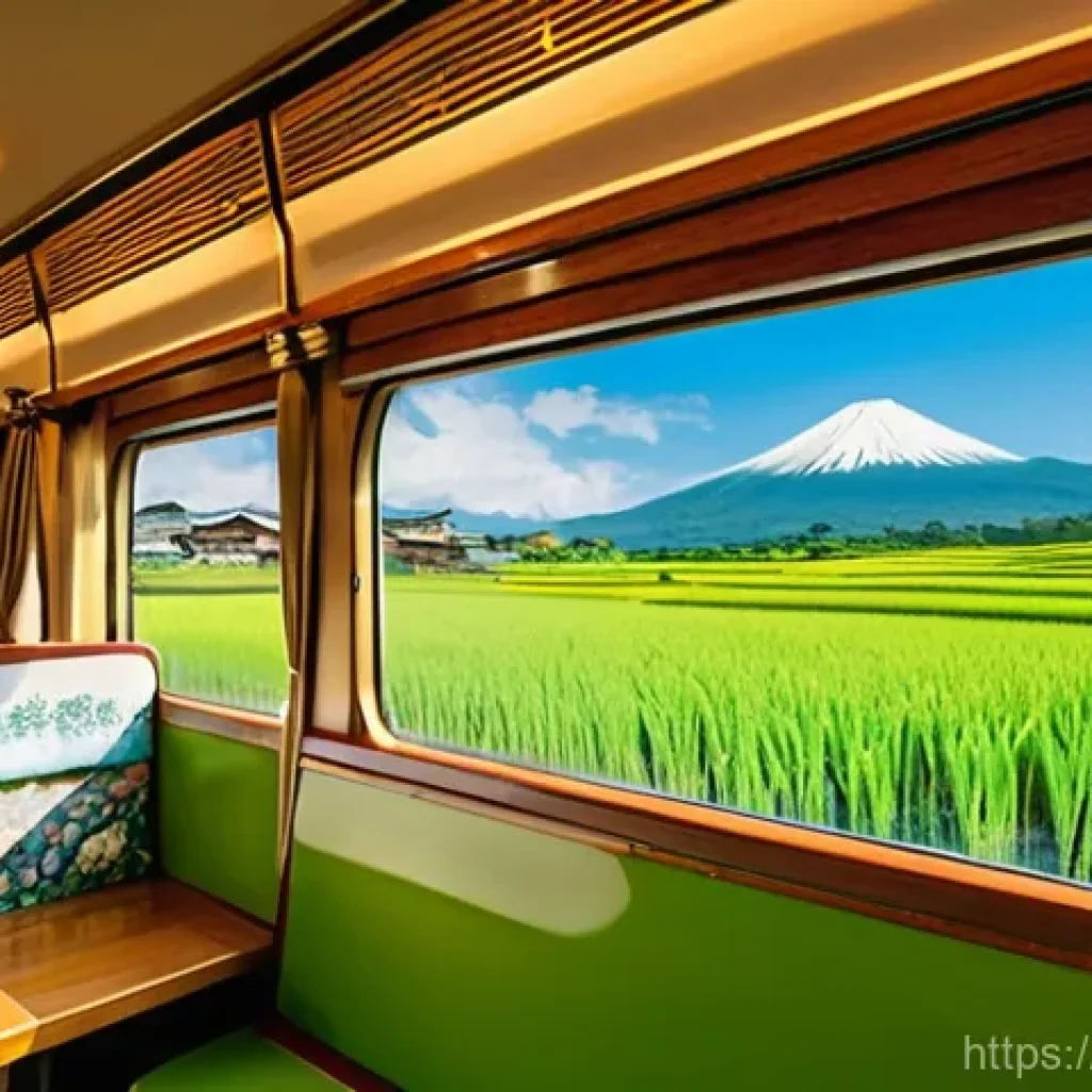 철도기사와 동종 업계 협업 사례 - **Prompt:** "A beautifully designed, cheerful Japanese tourist train, styled with traditional motifs...
