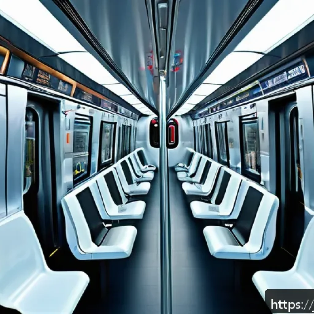 철도 관련 이론 정리 - A futuristic urban subway train equipped with advanced AI-driven automatic driving systems, featurin...