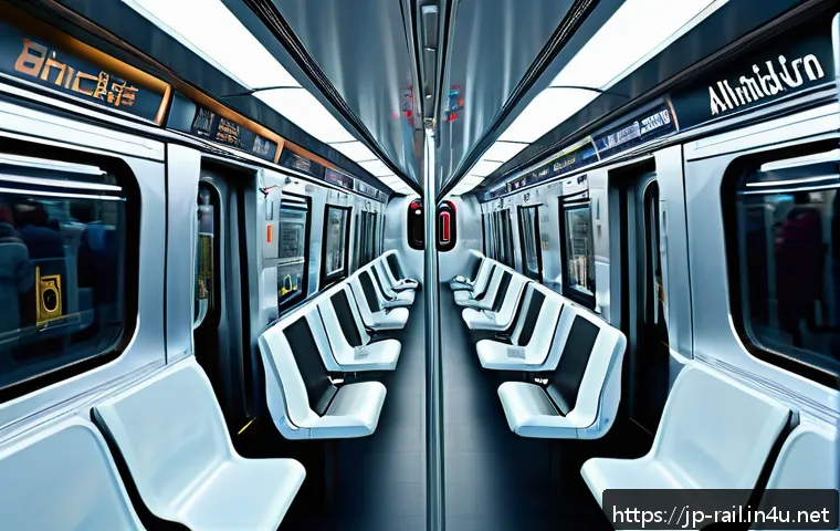 철도 관련 이론 정리 - A futuristic urban subway train equipped with advanced AI-driven automatic driving systems, featurin...